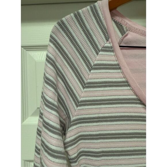 Victoria’s Secret Y2K Pink White & Silver Waffle Knit Short Romper sz M NWOT - Picture 7 of 9